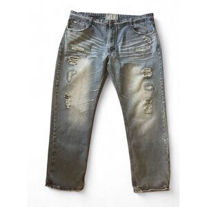 Jordan Craig Man’s Blue Jeans Sz 42 Shreds 100% Cotton Good Condition Stylish